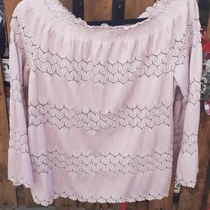 Say What? Size Medium, pink lace top